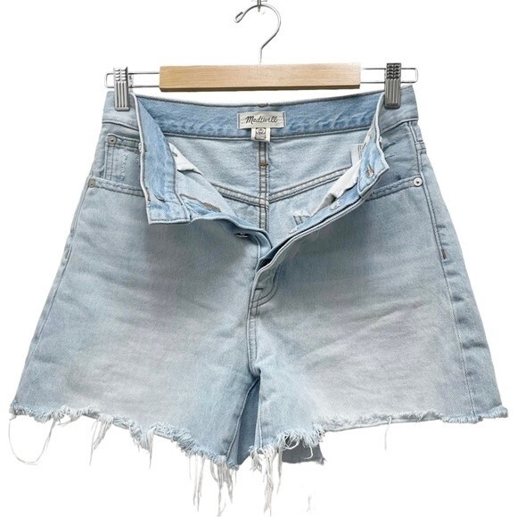 Madewell The Momjean Short in Fitzgerald Wash Light Wash Cutoff Women’s Size 24 - Picture 5 of 14